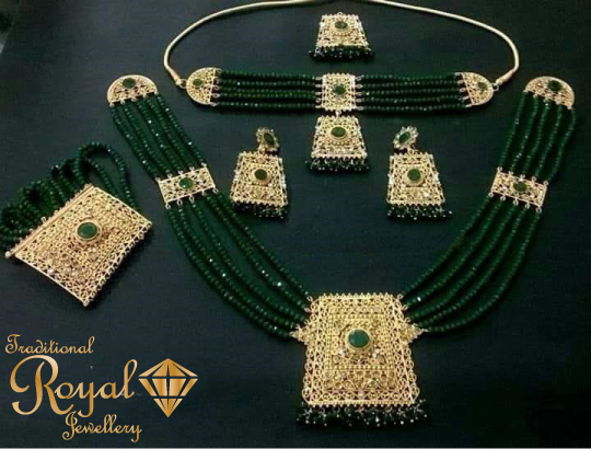 Complete Bridal Set in Green Color