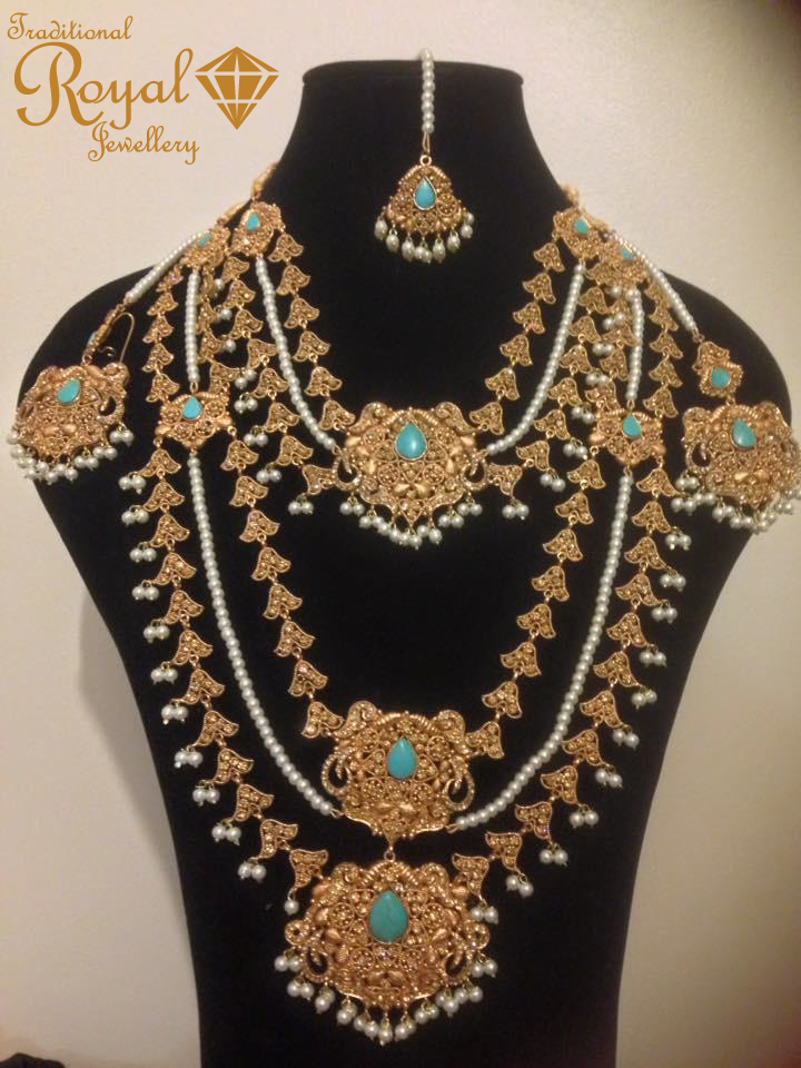 Turquoise Stone Kundan Set